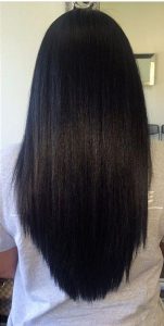 healthy straightened natural hair