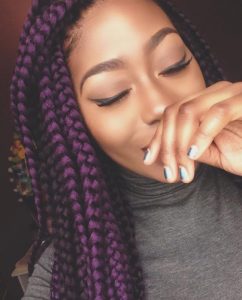 jumbo purple box braids