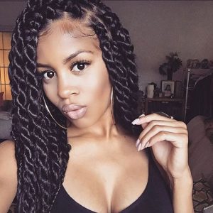 chunky rope twists side part
