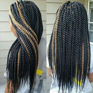 rope twists with blonde highlights