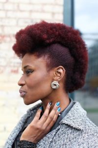 textured red frohawk
