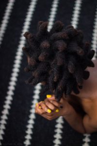 Short Afro Dreads With Brown Tips