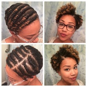 Flat Twist Out With Side Part TWA